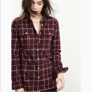 Banana Republic burgundy plaid shirt